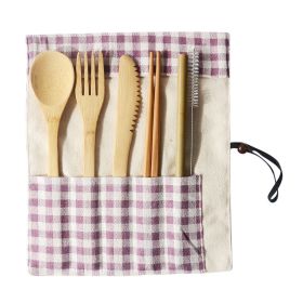 Portable Bamboo Tableware 6-Piece Set C