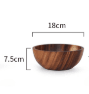 Acacia wooden bowl wooden tableware Brown-18X7.5cm