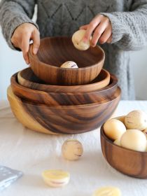 Acacia wooden bowl wooden tableware Brown-All size