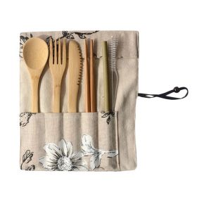 Portable Bamboo Tableware 6-Piece Set E