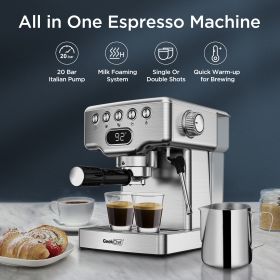 Geek Chef Espresso Machine, 20 Bar Espresso Machine With Milk Frother
