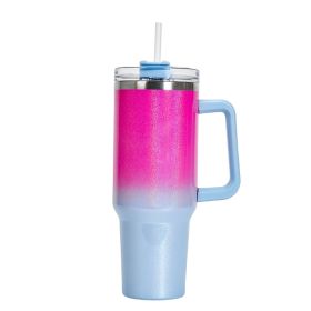 Large Capacity Double-layer Stainless Steel Vacuum Insulation Cup Pink Blue