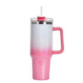 Large Capacity Double-layer Stainless Steel Vacuum Insulation Cup White Pink