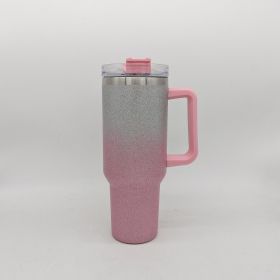 Large Capacity Double-layer Stainless Steel Vacuum Insulation Cup Gradient Pink