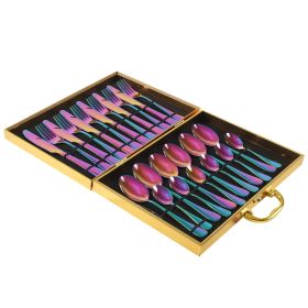 High-end tableware 24 piece set Black Colorfull