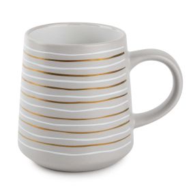 Thyme & Table Stoneware Coffee Mug, 16 fl oz, Gray Stripe