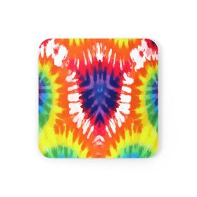 Home Decor, Coaster Set - 4 Piece Home/office, Psychedelic Rainbow Tie Dye