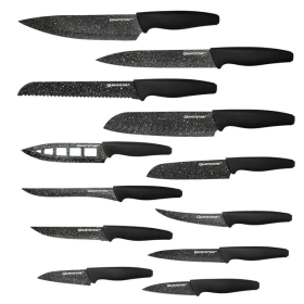 Granitestone Nutriblade Nonstick Knife Set, Stainless Steel Kitchen Knives, Easy-Grip Handle, Rust-proof & Dishwasher safe, 12 Pieces