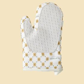 Anti-Scalding Microwave Cotton Non-Slip Insulation Gloves Oven Mitts White-Left