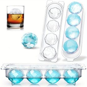 1 Ice Mold; Ice Cube Tray For Freezer; Cocktail Whiskey Bourbon 2 Inch Large Ice Cube Mold; Diamond Ice Ball Maker Mold