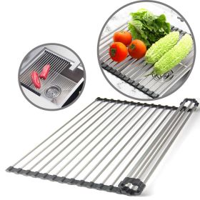 Kitchen Stainless Steel Sink Drain Rack Roll Up