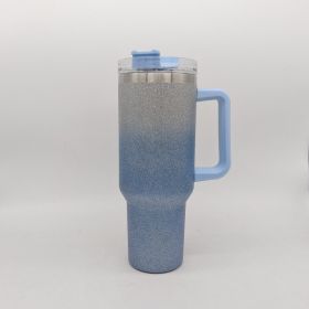 Large Capacity Double-layer Stainless Steel Vacuum Insulation Cup Gradient Blue