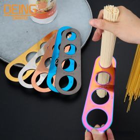 Stainless Steel Spaghetti Measurer Pasta Noodle Measure Cook Kitchen Cake Ruler Tapeline Free Measuring Tool (Color: Gold)