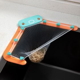 Triangle Tri-Holder Filter; Filter With 50pcs Sink Strainer Bag Multipurpose RV WashBasin Garbage For Kitchen Food Waste Leftover Garbage (Color: orange)