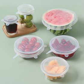 6Pcs Food Silicone Cover Fresh-keeping Dish Stretchy Lid Cap Reusable Wrap Organization Storage Tool Kitchen Accessories (Num: 2 Set)