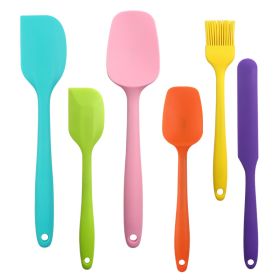 6pcs Silicone Kitchenware Set; Kitchen Supplies; Baking Supplies; Large Scraper; Spatula; Baking Tools; Cake Cream Spatula; Kitchen Tool Set (Color: 6PCS Color)