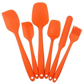 6pcs Silicone Kitchenware Set; Kitchen Supplies; Baking Supplies; Large Scraper; Spatula; Baking Tools; Cake Cream Spatula; Kitchen Tool Set (Color: 6PCS Orange)