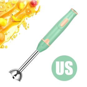 Hand Stick Handheld Immersion Blender Food Food Complementary Cooking Stick Grinder Electric Machine Vegetable Mixer (Ships From: China, Color: Green US Plug)