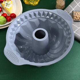 1pc Silicone Cake Mousse Mold Round Molds For Dessert Ice Cream Chiffon Cakes Jelly (Color: Gray)