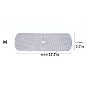 1pc Silicone Sink Faucet Mat Splash Guard; Kitchen Sink Draining Pad Behind Faucet Dish Drying Mat For Countertop; Bathroom; Farmhouse (Color: Gray, size: M)