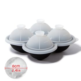 1pc Ice Cube Trays; Large Silicone Ice Cubes Mold; Ice Ball Maker; Round Ice Mold; Easy-Release; No Leakage; For Whiskey; Cocktail; Juice; Party (Color: 4 ice hockey with funnel - black)